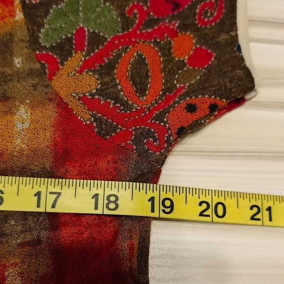 Shandar Embroidered Kaftan Multicolored Fall Vibes Floral Patchwork Dress M - Picture 7 of 8